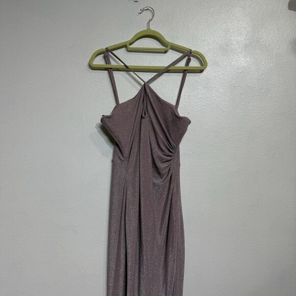 Aqua Lavender Keyhole Halter Maxi Dress Sz M NWT - Picture 3 of 13